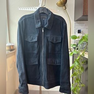 Real suede jacket (blue)